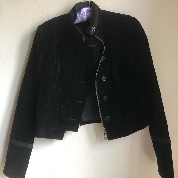 Free People Jackets & Blazers - Theory velvet cropped military band jacket